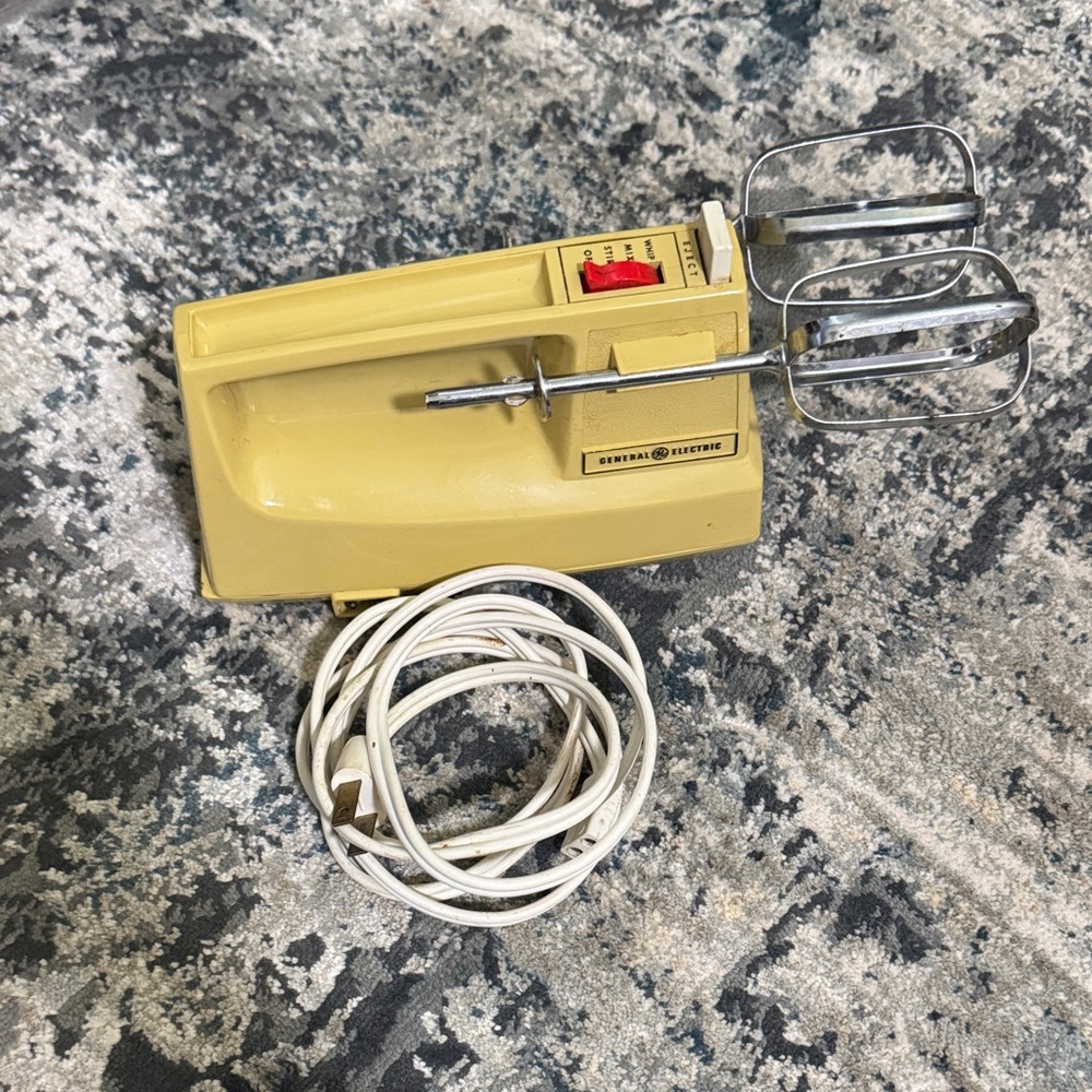 Vintage Yellow General Electric Hand Mixer